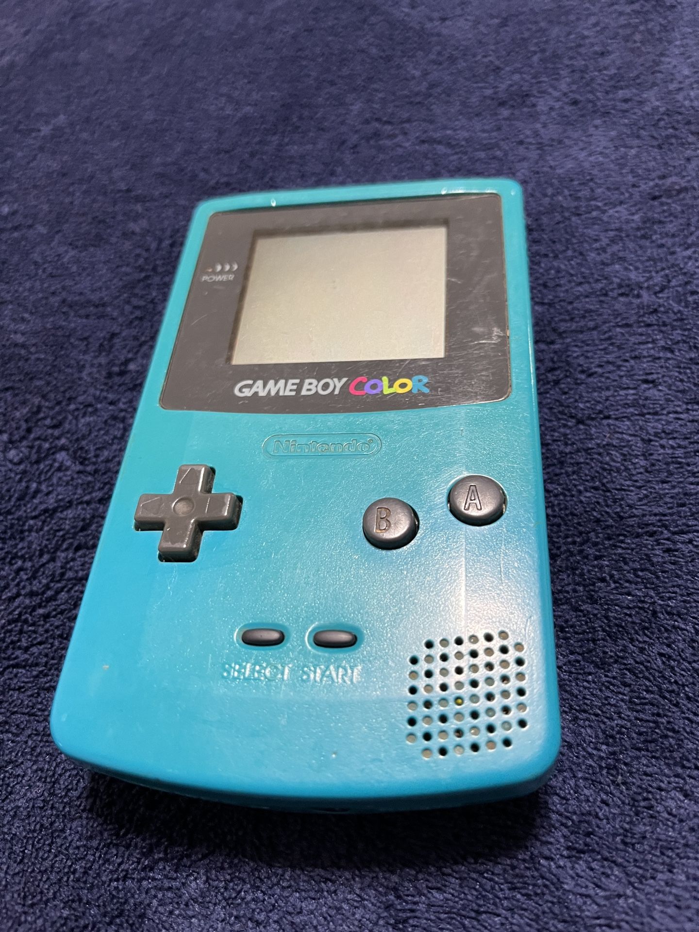 Gameboy Color Teal With Pokemon Blue