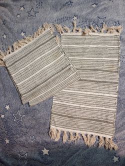 Placemats Woven Gray Silver Lurex 20x12 In Set Of 4 