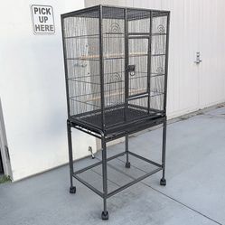 (New in Box) $95 Large 53” Tall Bird Cage 24x17x53” with Rolling Stand and Plastic tray
