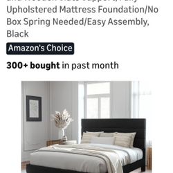 Full Size Platform Bed Frame With Velvet Upholstered Headboard And Wooden Slats Support 