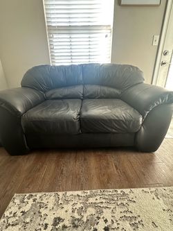 Black leather couch