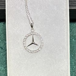Mercedes-Benz Pendant Necklace with 17” Chain