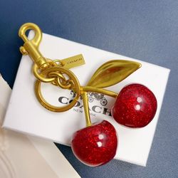 Coach Red Cherry Keychain
