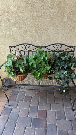 Green artificial baskets