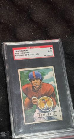 1951 Bowman Eddie Price #127 SGC Authentic Signed Card
