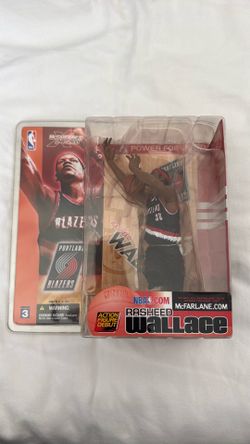 Portland Blazers Rasheed Wallace McFarlane series 3 black uniform BRAND NEW IN BOX