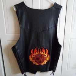 PARK V MEN'S LEATHER BIKERS VEST$$PRICE DROP $25.00