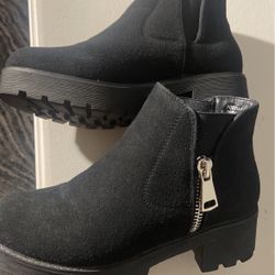 Black Suede Booties 