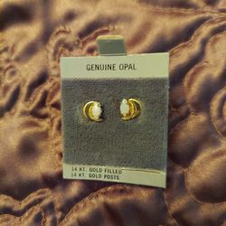 Gold Plated Opal Earrings 