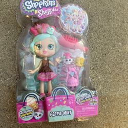 Shoppies Shopkins Peppa Mint Doll With Shopkins