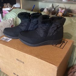 Black Oxford Material Boots