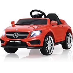 INFANS 12V Electric Kids Ride On Car, Licensed Mercedes Benz GLA45 Toy Car with Remote Control, MP3 Plug, USB, 2 Speeds, LED Lights, Battery Powered T