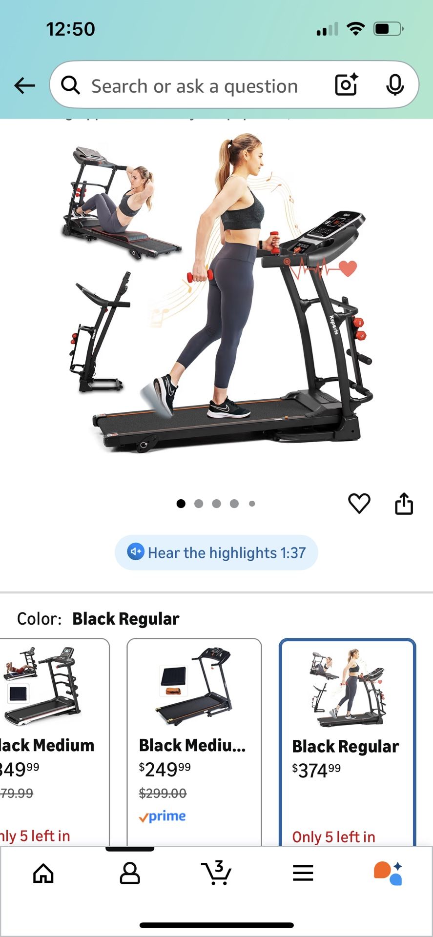 Brand New Treadmill $75 Original Price $375