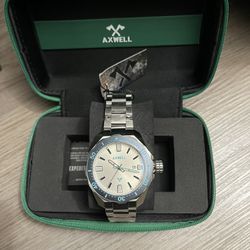 Axwell Timber Stainless Steel Watch - Silver & Blue