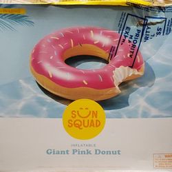 Giant Pink Donut Inflatable Pool Toy