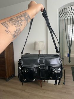 Black Purse with Silver Hardware