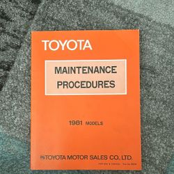Service Manuals For 1981 Toyota Models 