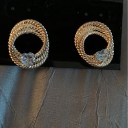 Sterling Silver Earrings Topaz Heart Shape