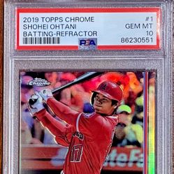 All Prices Reduced! 2019 Topps Chrome Refractor Shohei Ohtani PSA 10 Gem Mint Angels Dodgers Topps All Star Gold Cup Rookie Card 
