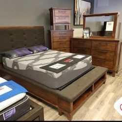 $30 Down Payment Bedroom Set Queen/King Bed Dresser Nightstand Mirror Chest Options Total Price 