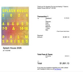 Weekend 1 Saguaro Pool Facing Balcony 1 King Bed and 2 combo passes (with after hours GA)