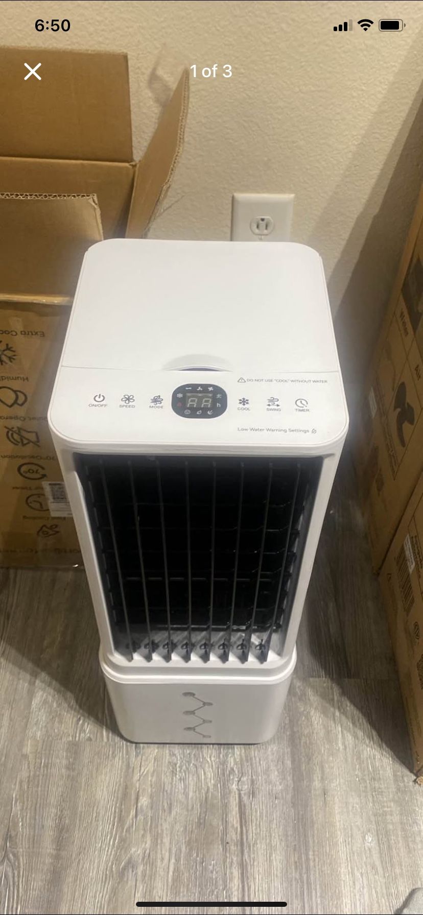 BIGOOSE Portable Air Conditioners w/4 Modes & 3 Speeds, Waterless Alert, 2.4-Gal Tank for 20H Cooling, 12H Timer, No Hose No Window Needed, 70Auto Swi