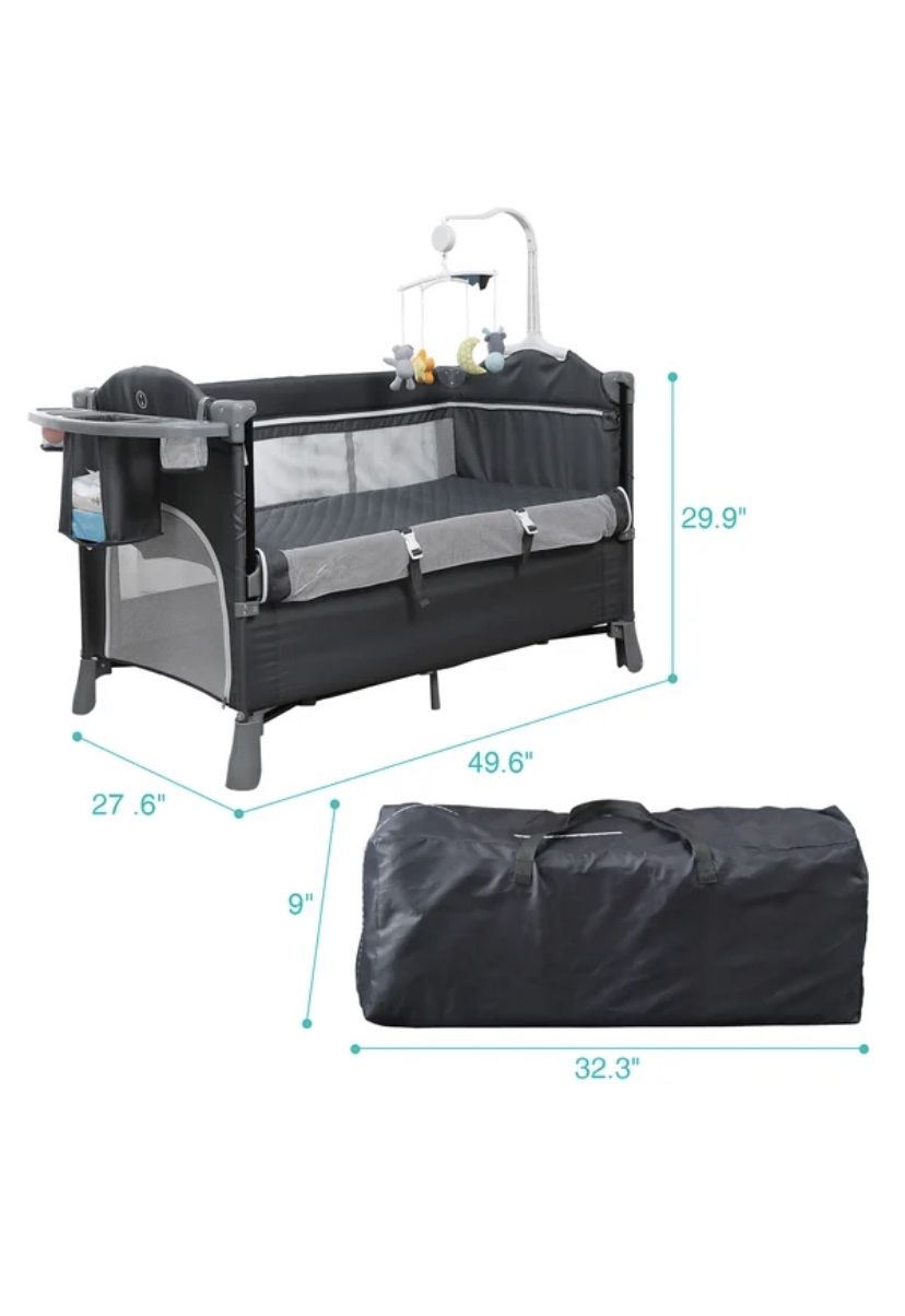 Upholstered Portable Crib