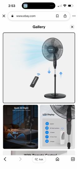 NFTIGB 16'' Oscillating Pedestal Fan w/Remote Timer Adjustable Black 2026 New