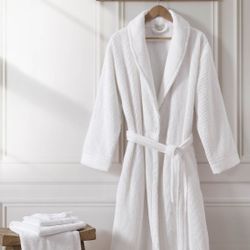 White  Croft And Borrow Waffle Robe Size Large Unisex New
