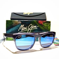Maui Jim S-Turns Translucent Grey Polarized Blue Hawaii Sunglasses (Brand New) Retail $349