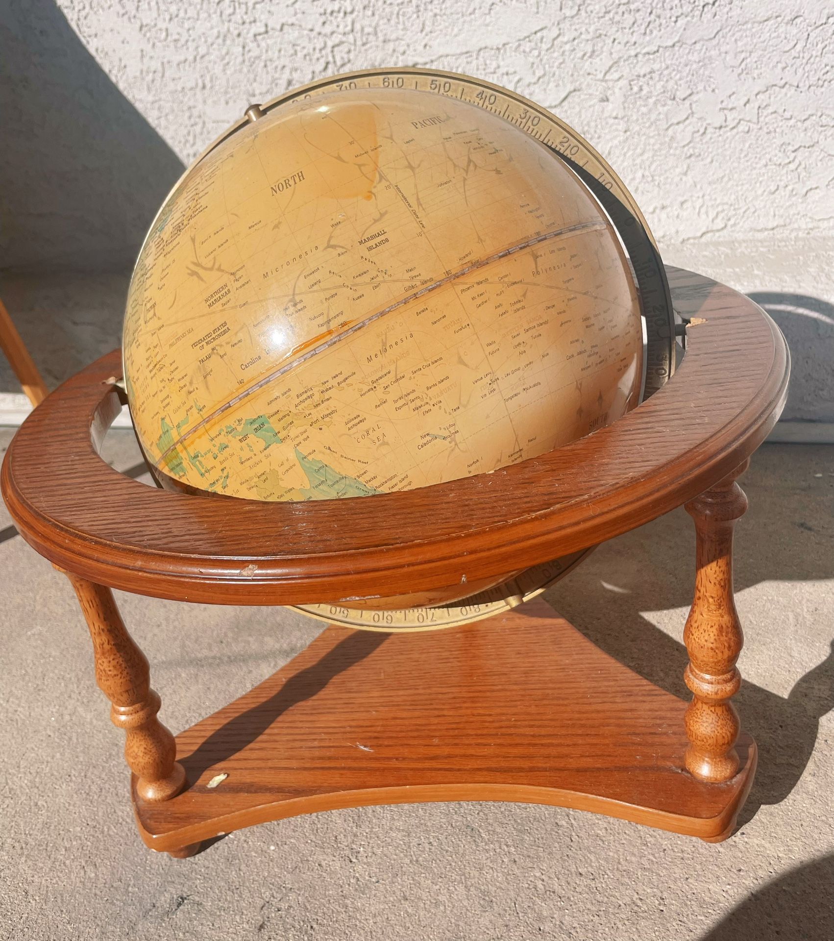 Vintage World Globe Wooden Desk