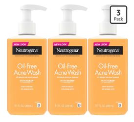 Neutrogena Oil Free Acne Face Wash for Oily Skin, Acne Control Cleanser with Salicylic Acid Noncomedogenic Residue-Free Facial Cleanser in Easy-Pump B