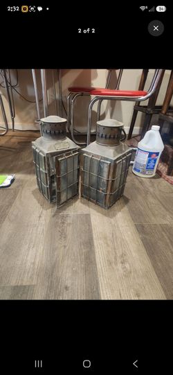 1935 Great Britain pair of Authentic Marine Lanterns with Plaques