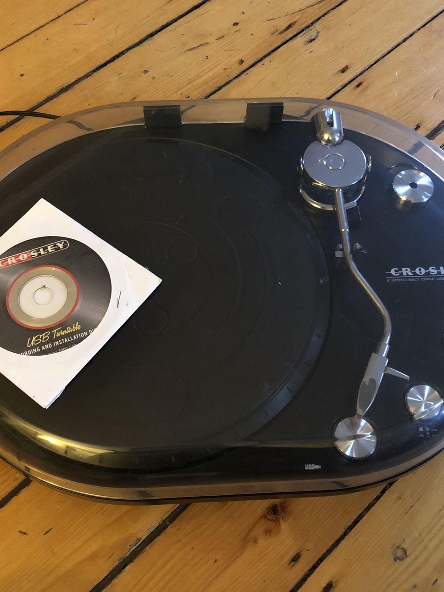 Crosley CR6004A-BK Oval USB Turntable (Black)