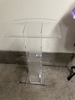 Clear Acrylic Podium Lectern with LED Lighting