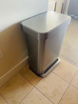 SIMPLE HUMAN Step-On Stainless Steel Trash Can - Jumbo RETAILS $200