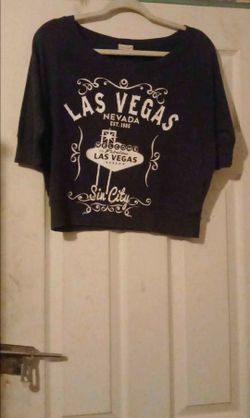 Las Vegas Nevada Graphic Wide-Neck Cropped Short Sleeve Top