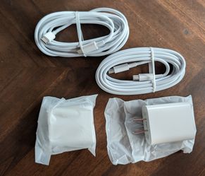 2 Pack 10 Ft Phone Wall Chargers 20W