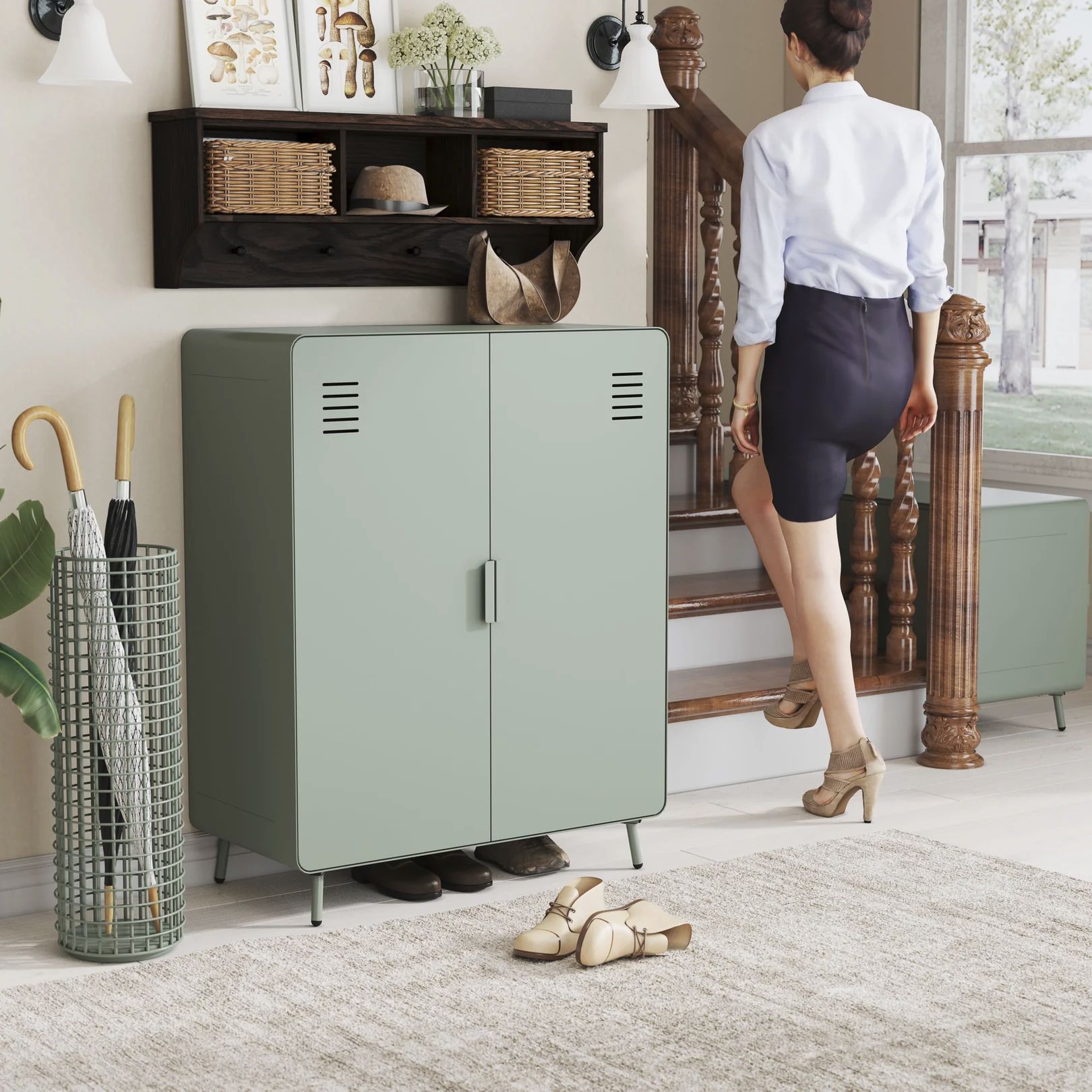 Homy Casa · 2-Door Steel Storage Cabinet · Modern Locker Style