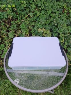 Brand New Snackle Box with Locking Plastic Cutting Board Lid,