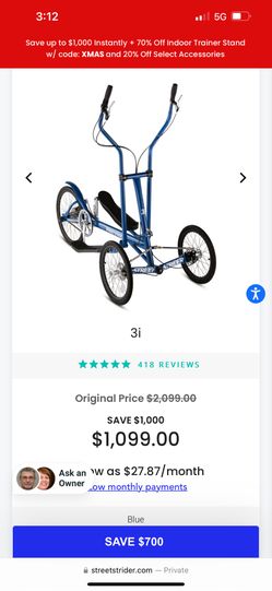 StreetStrider 3i. With Indoor Training Stand Included