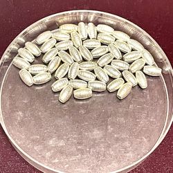 Lot Of 48 Silver tone Metallic Beads