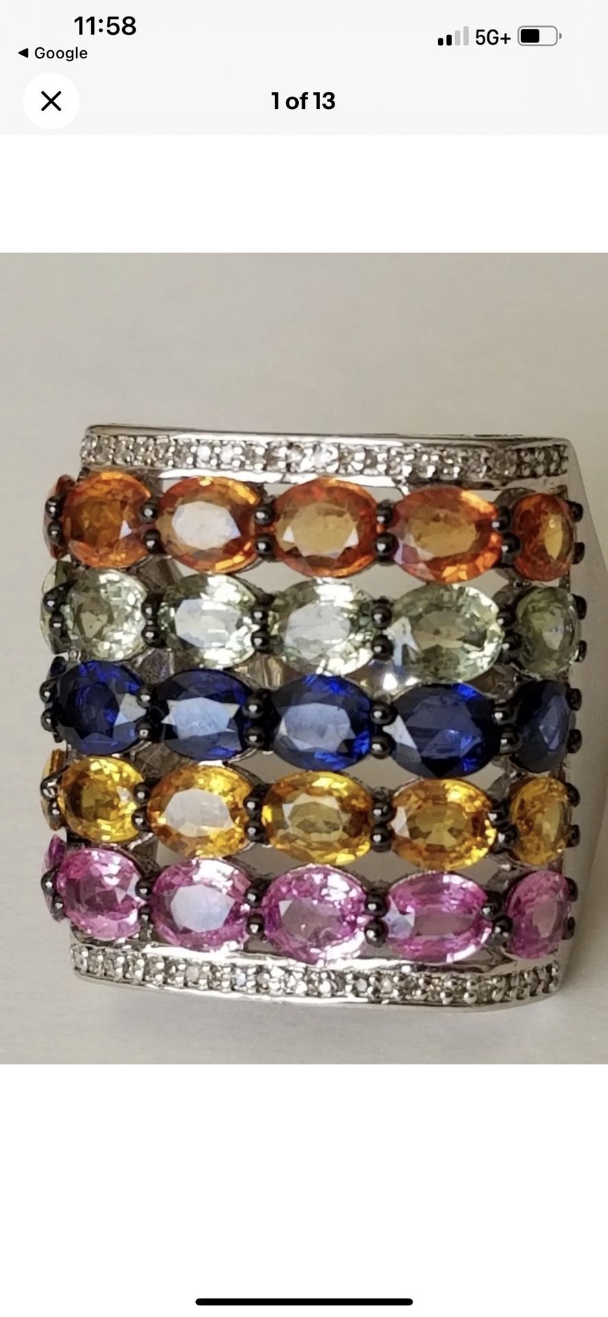 Carol Brodie Rarities 925 Sterling Silver 12 Grams With Platinum