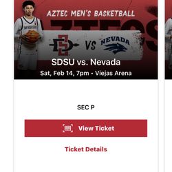 1 Ticket SDSU vs Nevada Great Tix $20