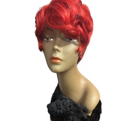Hot Red Pixie Wig