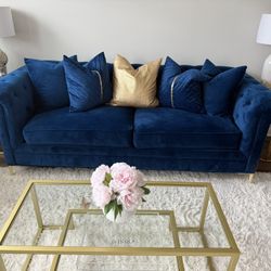  Luxury Designer Sofa + Gold Table Set – $500 (Cash Only)
