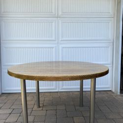 Solid Oak Kitchen Table, 48 Inch Diameter