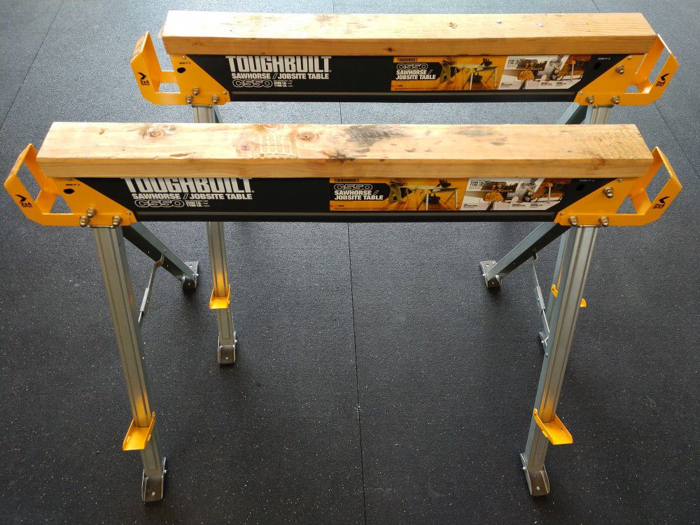 Toughbuilt C550 Sawhorse/Jobsite Table Stands - Pair!
