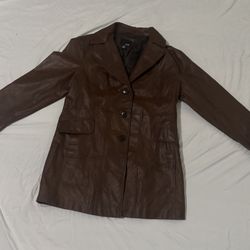 Vintage Ann Taylor Leather Coat Women’s Large 