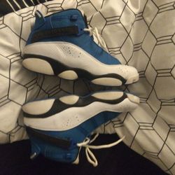 6 Rings Jordans Color Blue And White Size 10